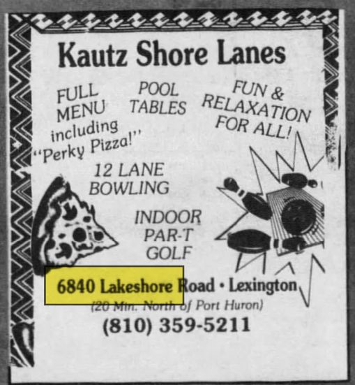 Kautz Shore Lanes (Shore Lane Bowling) - May 1998 Ad (newer photo)